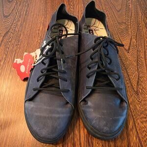 Oliberte Mens Blue Leather lace up collapsible heel sneakers Fair Trade uk43 NWT